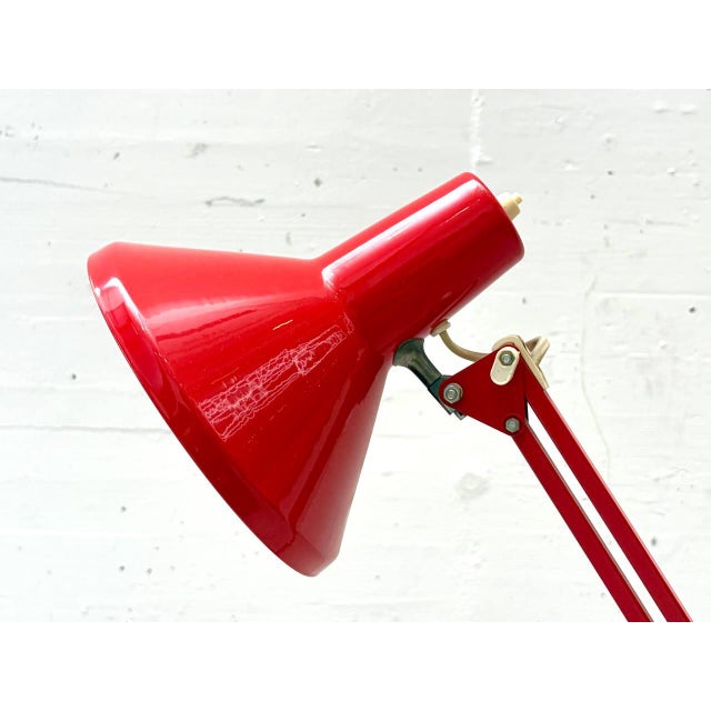 Mid-Century Articulated Desk Lamp in Red, 1970s For Sale - Image 12 of 17