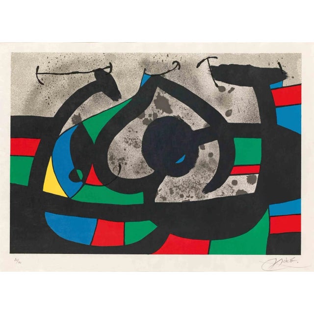 Le Lézard aux Plumes d'Or, Plate X is a beautiful color lithograph on Japanese paper, realized in 1971 by the Spanish...