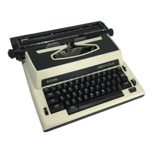 1980's Royal Aristocrat Black & White Typewriter