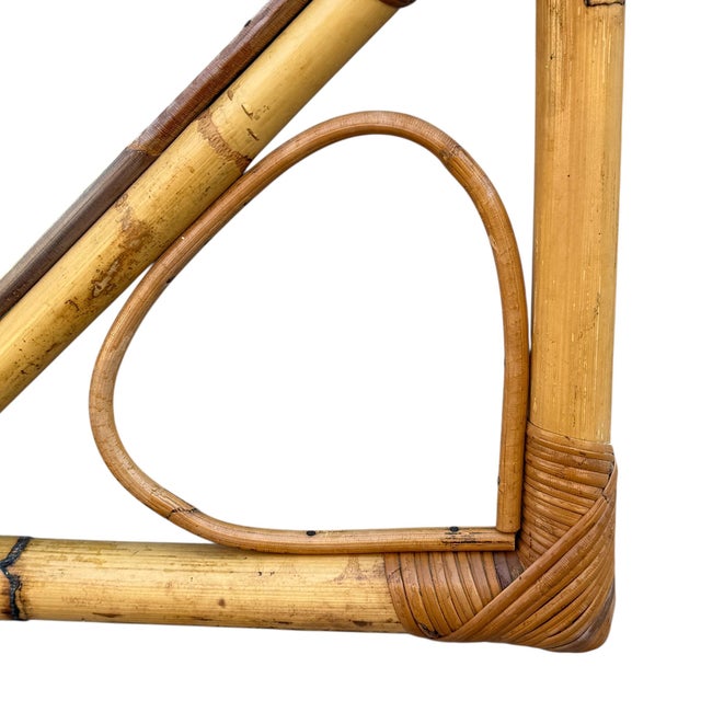 Brown Vintage French Rattan Mirror, 1970s For Sale - Image 8 of 11