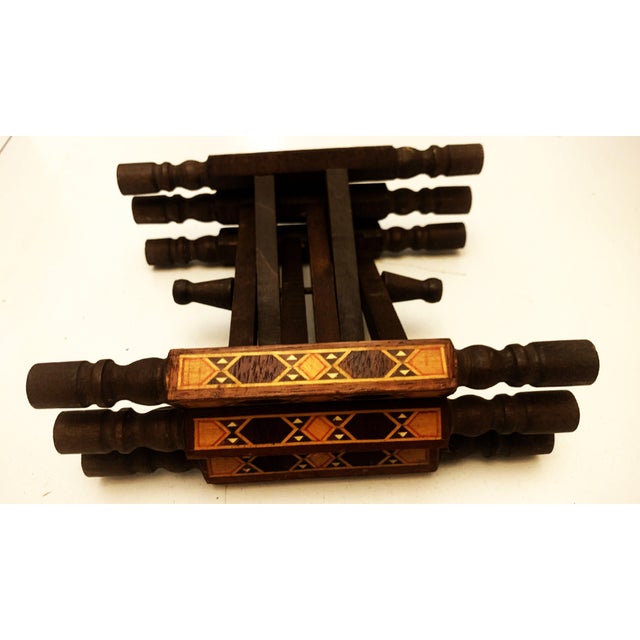 Foldable Small Wooden Stand with Tray Exotic, 1960s For Sale - Image 4 of 18