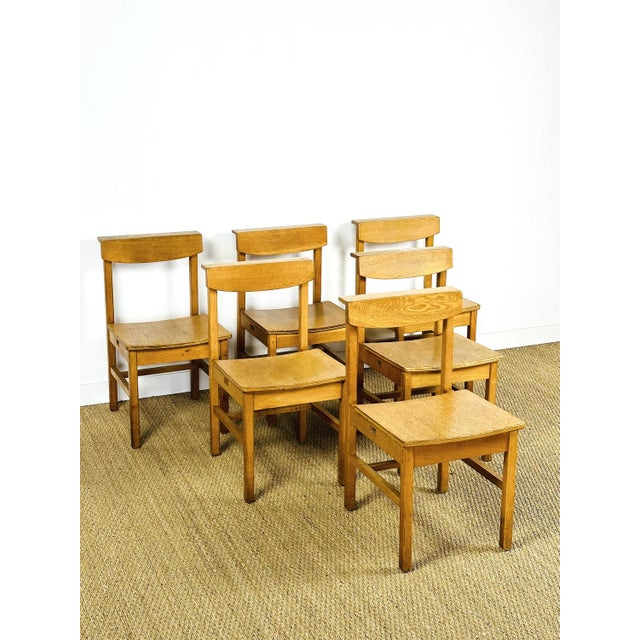 Vintage Oak Chairs, 1960, Set of 6 For Sale - Image 9 of 17