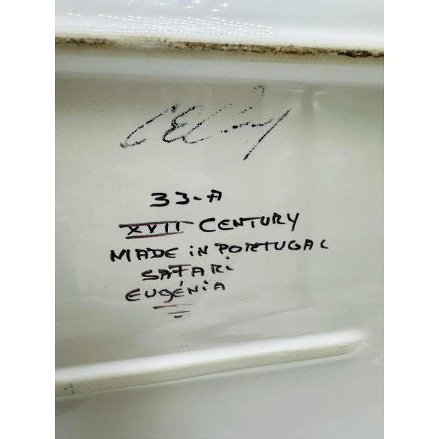 White Vintage Decorative Ceramic Platter For Sale - Image 8 of 8
