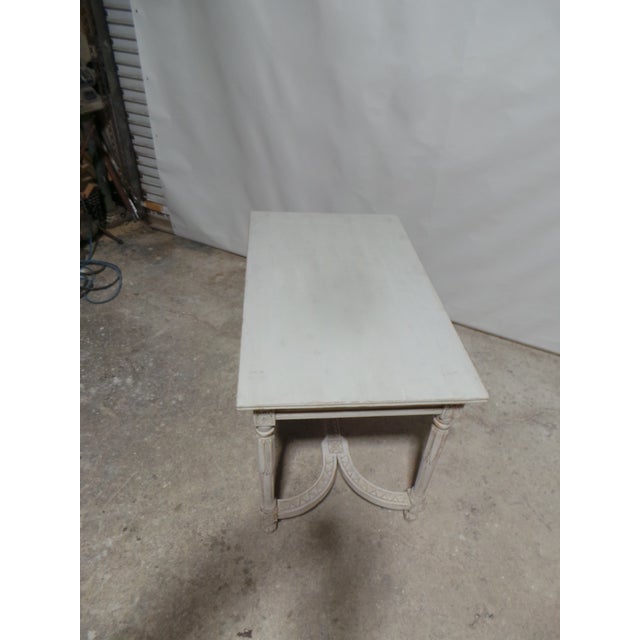 Wood Swedish Gustavian Style Island Table For Sale - Image 7 of 12