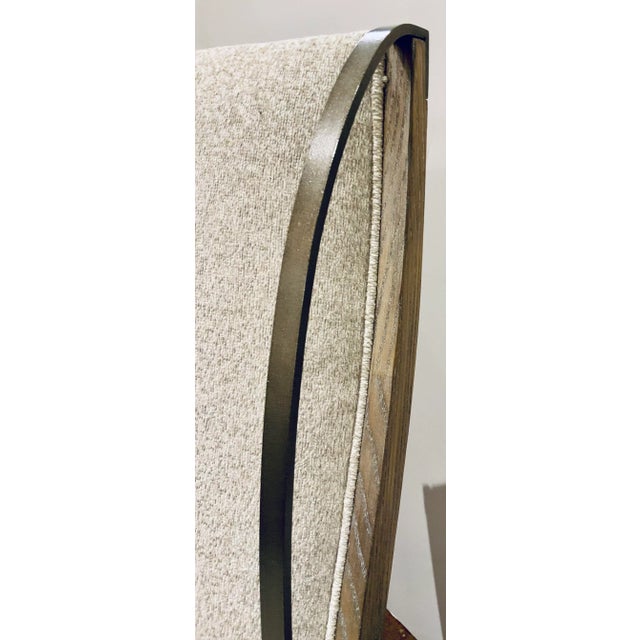 Contemporary Caracole Organic Modern Gray and White Open Arms Side Chairs Pair For Sale - Image 3 of 7