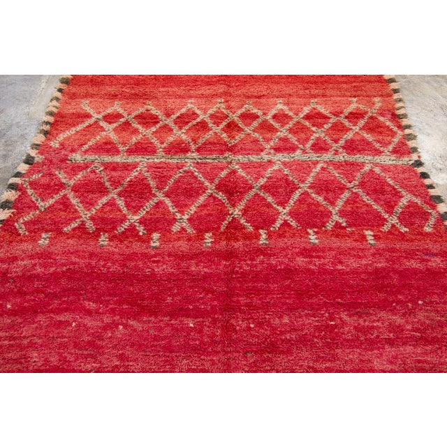 1950s Vintage Moroccan Berber Rug With Geometric Design by Rug & Kilim, 1950-1959 For Sale - Image 5 of 9