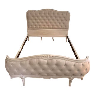 Antique French Tufted Full Size Bed For Sale