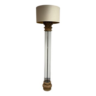 Restoration Hardware Corinthian Capital Acrylic Floor Lamp For Sale