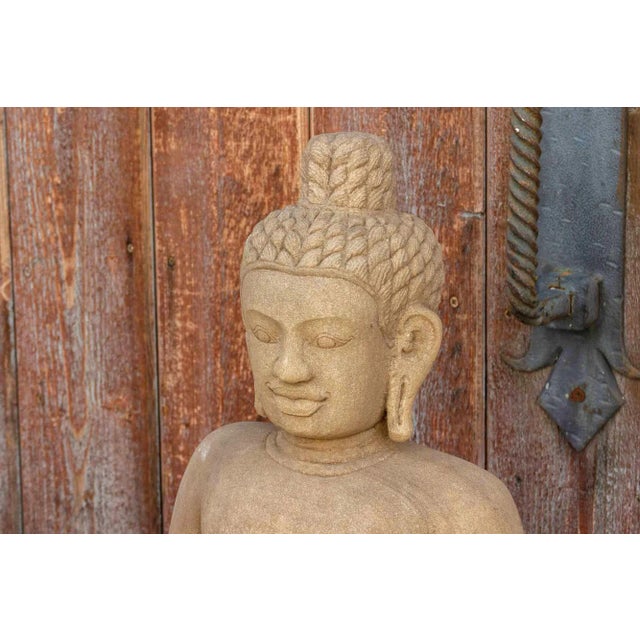 Cambodian Sandstone Khmer Deity For Sale - Image 4 of 9
