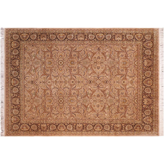 Brown Boho Chic Persian Pak-Persian Taupe/Brown Wool Rug - 7'11'' X 10'2'' For Sale - Image 8 of 9