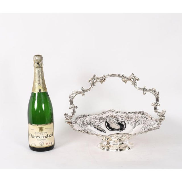 Antique Victorian Silver Plated Fruit Basket, 19th Century For Sale - Image 13 of 14