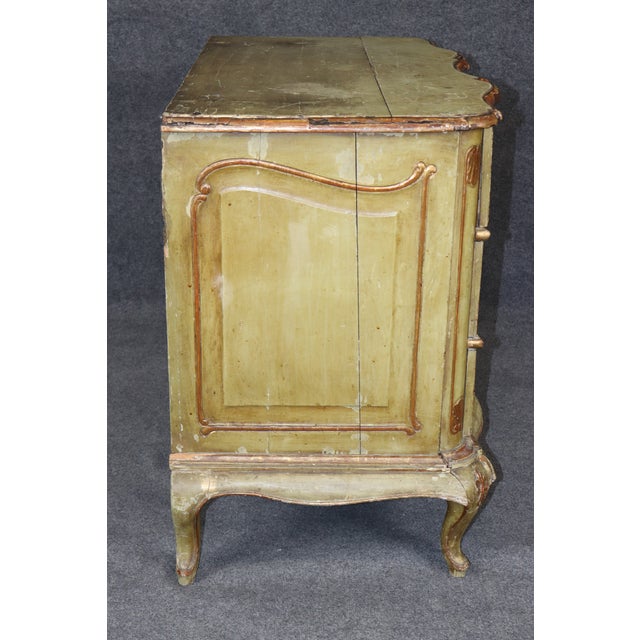 Paint 18th C. Italian Venetian Paint Decorated 3 Drawer Commode For Sale - Image 7 of 16