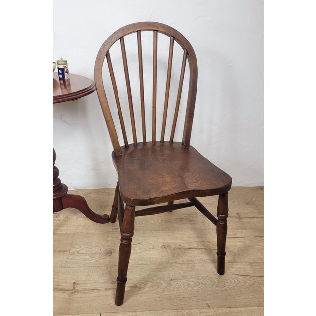Vintage English Hoop Back Kitchen Chair in Elm and Birch, 1930s For Sale - Image 18 of 18