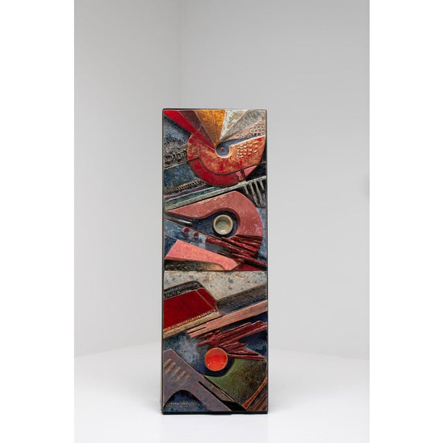 Metal Ceramic Mural by Willy Meysmans, 1960s For Sale - Image 7 of 9