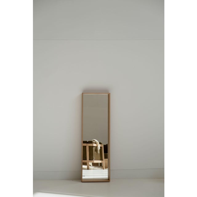 Campo Minimalist Wall Mirror in Oak by Filipe & Viricel For Sale - Image 6 of 7