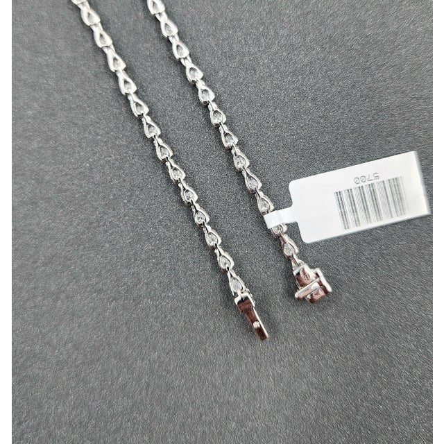 Metal 12.31 Ct Graduated Pear-Shape Diamond Necklace For Sale - Image 7 of 8