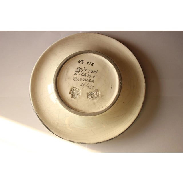 Pablo Picasso Set of 4 Stamped Madoura Ceramic Plates Edition Picasso For Sale - Image 4 of 12