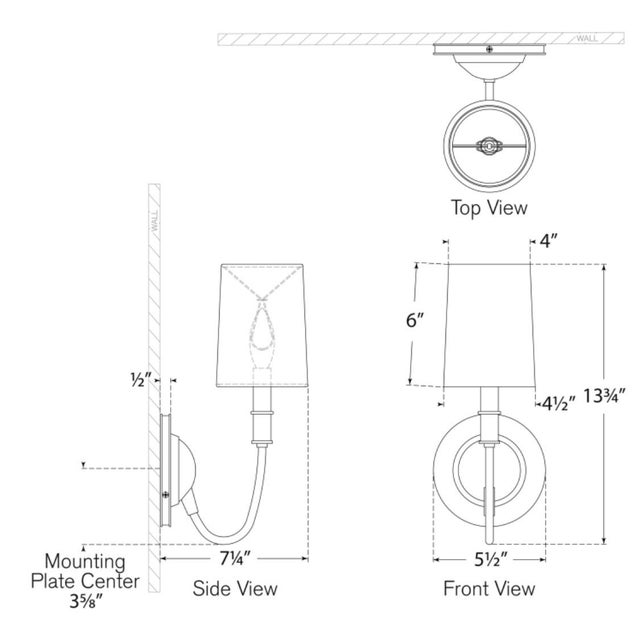 Description: The Elkins by Thomas O'Brien features a rich mix of materials. With sleek arms, elongated shades, and...