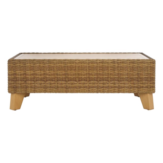 Margarita Wicker Outdoor Coffee Table, Natural For Sale