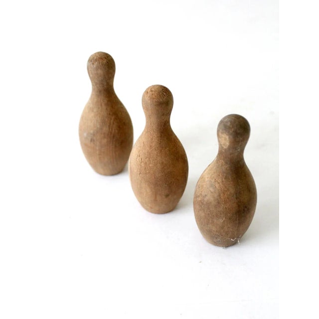 Early 20th Century Vintage Wood Skittles Set of 3 For Sale - Image 5 of 10