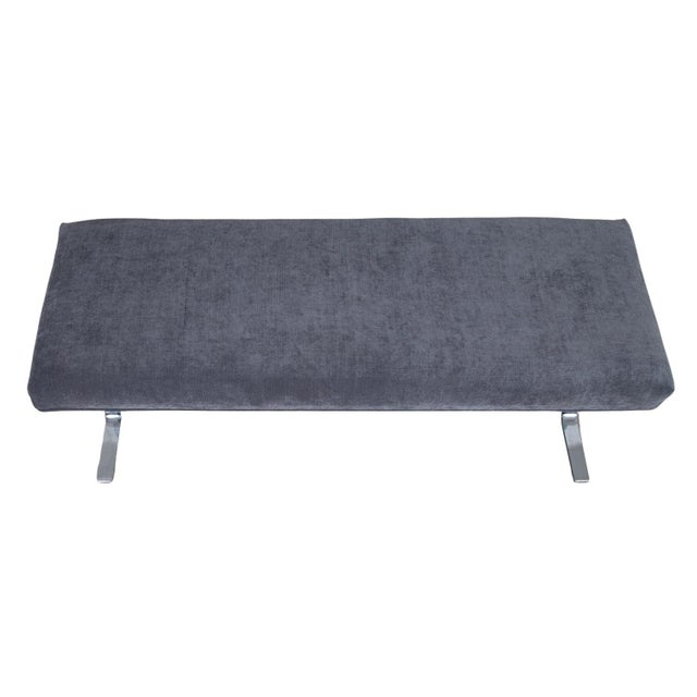 Mid-Century Modern Mid-Century Modern DIA - Design Institute America Chrome Upholstered Bench Design Institute America Milo Baughman Style For Sale - Image 3 of 10