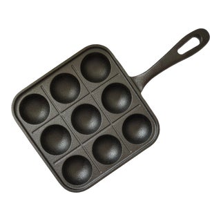 Japanese Asian Cast Iron Takoyaki Frying Pan Skillet Griddle Meat Ball Maker For Sale