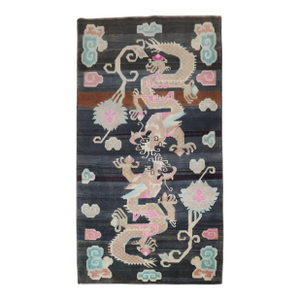 Tibetan Double Dragon Vintage Rug