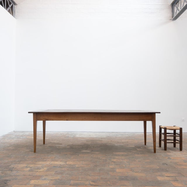 Large Wood Farmhouse Table, 1880 For Sale - Image 10 of 10