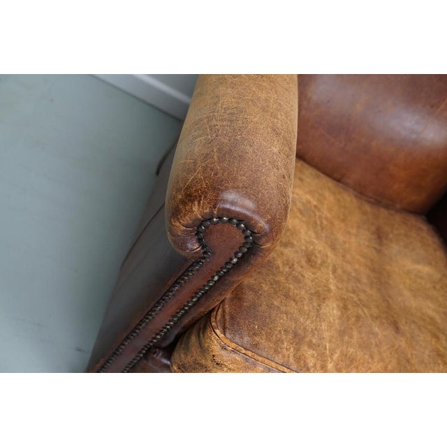 Vintage Dutch Cognac Leather Club Chairs, Set of 2 For Sale - Image 16 of 18