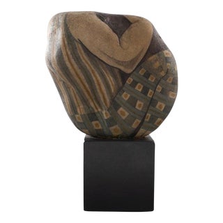 Elena Basilevsky Painted Stone Sculpture For Sale