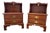 Pair of Chippendale Style Vintage Solid Cherry Wood Nightstands by Henkel Harris For Sale
