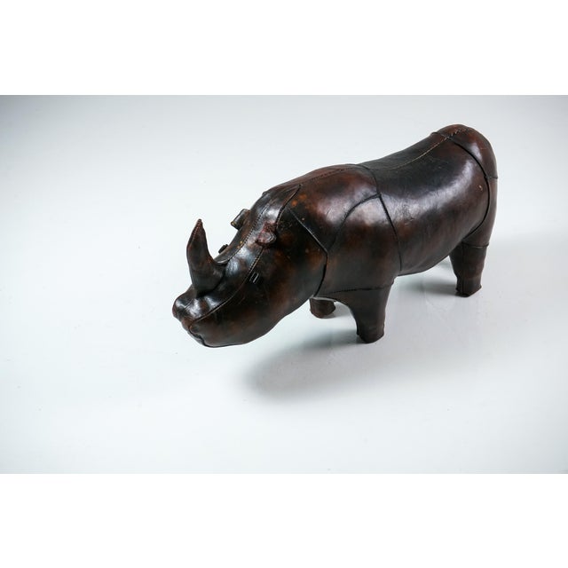 Brown Leather Rhinoceros Ottoman by Dimitri Omersa for Omersa, United Kingdom, 1960s For Sale - Image 8 of 18