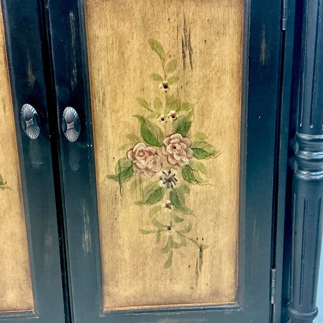 1980s Vintage Chelsea House Style Italian Tuscan Hand-Painted Storage Cupboard Console For Sale - Image 6 of 14