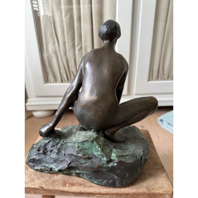French Bronze Sculpture After Auguste Rodin. Titled Seated Nude. For Sale - Image 11 of 12