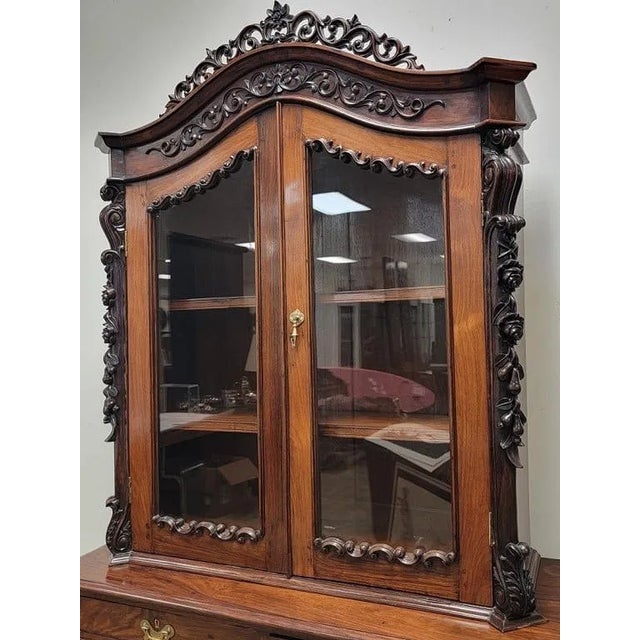 Late 19th Century Superb Quality Antique Austrian Two Door Rosewood Bookcase. For Sale - Image 5 of 11