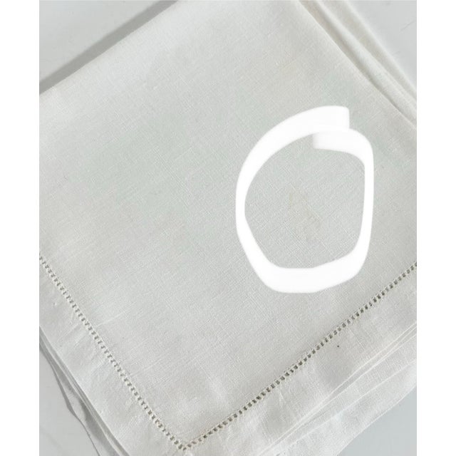 Vintage White Cotton Hemstitched Luncheon Napkins, Set of 12 For Sale - Image 10 of 12