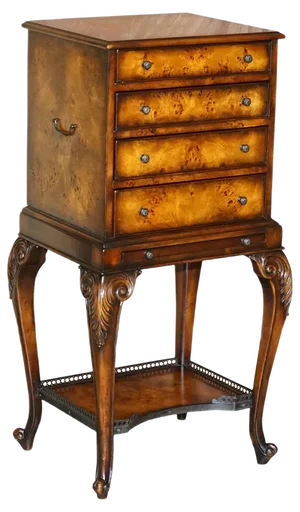 Military Campaign Chest of Drawers on Stand Brown Leather by Theodore Alexander
