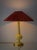 Mid-Century Modern Butter Yellow Ceramic Table Lamp with Pink Silk Pleated Shade from Casa Pupo, Spain, 1960s For Sale - Image 3 of 15