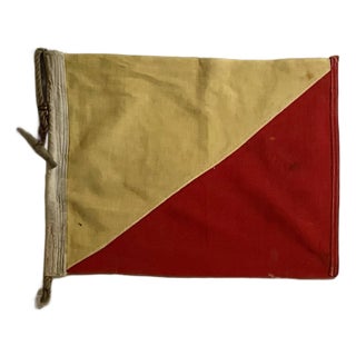 Vintage Nautical Signal Flag In Shadow Box Frame For Sale