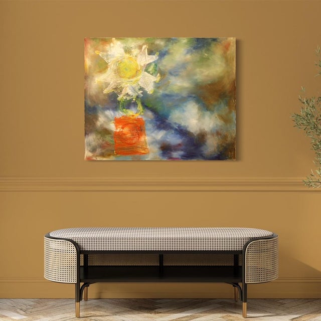 Modern Dutch painting from late 20th century. Framework mixed media on canvas depicting an abstract subject of a good...