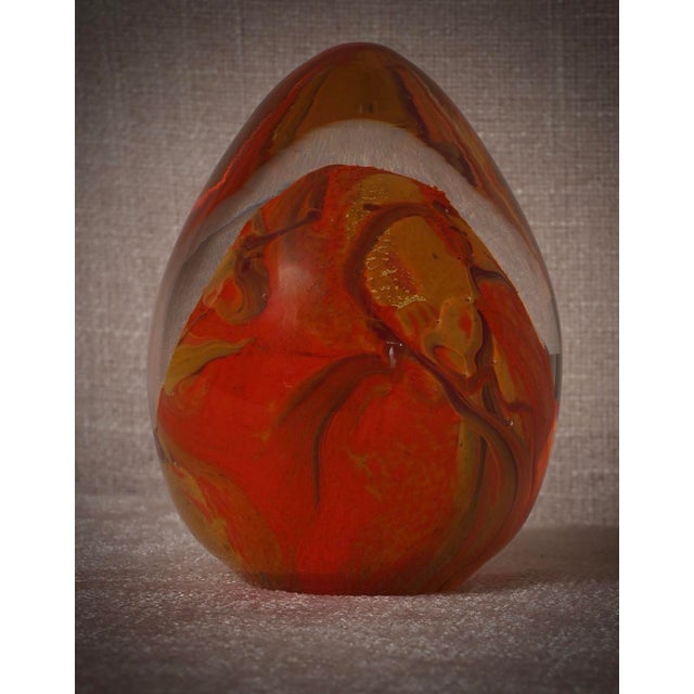 Mid-Century Modern Orange Murano Art Glass Egg, Italy, 1980s For Sale - Image 9 of 9