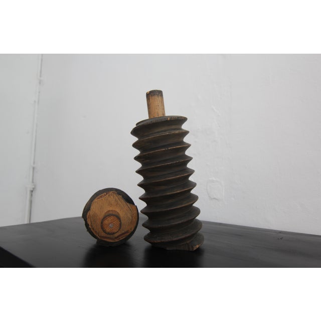 Early 20th Century Wooden Screws, 1890s, Set of 2 For Sale - Image 11 of 18