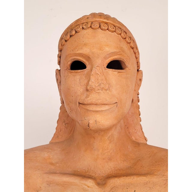 1970s Pottery Statue of a Koros on Later Stand, California Circa 1975 For Sale - Image 4 of 10