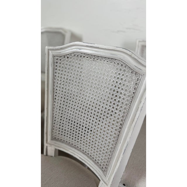 Set of 8 Louis XVI Style White Cane Back Dining Chairs For Sale - Image 6 of 8