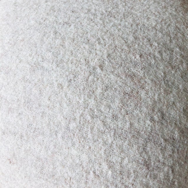 Mushroom Ottoman in Ivory Melange Wool For Sale - Image 11 of 11