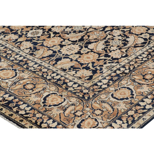 Antique Persian Yazd Rug With Beige-Brown Floral Patterns | Rug & Kilim For Sale In New York - Image 6 of 7