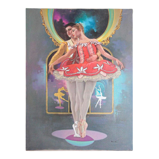 Classical Ballet Dancers Oil Painting on Canvas For Sale