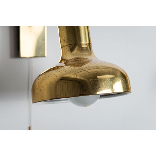 Vintage Brass Adjustable Wall Lamps, 1970s, Set of 3 For Sale - Image 10 of 18