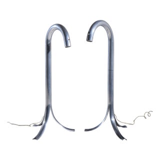 John Mascheroni Mid Century Aluminum Tubo Floor Lamps - Pair For Sale
