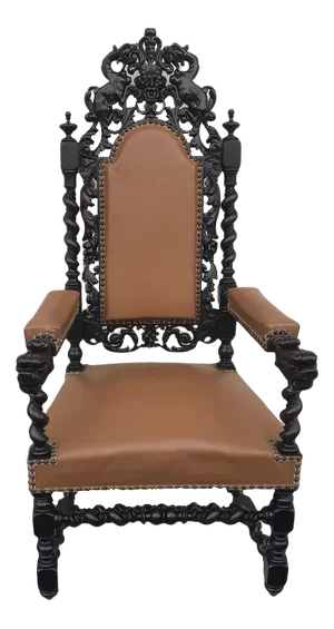Antique Renaissance 19th Century Throne Chairs
